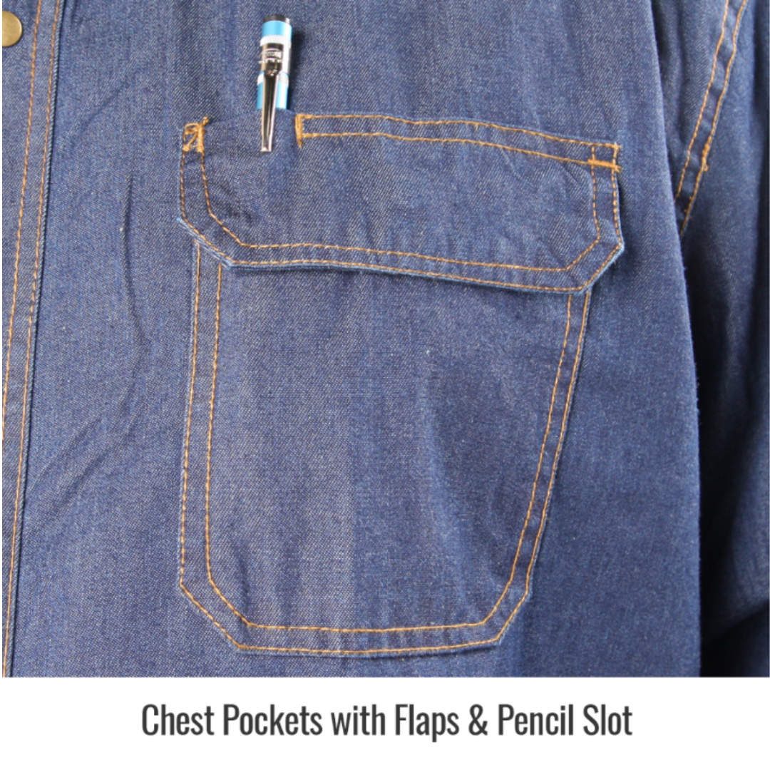 Black Stallion Flame-Resistant Denim Work Shirt FS8-DNM