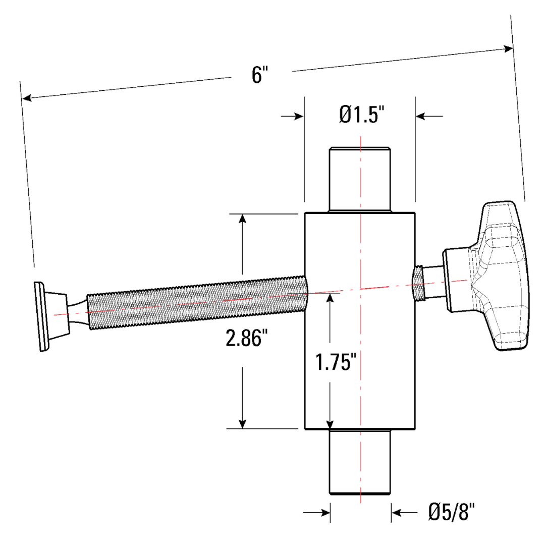 BuildPro Side Push Clamp XL, Fits 5/8 Holes