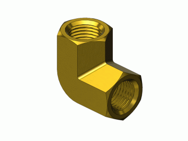 Elbon de tuyau en laiton à 90 degrés 1/4 "NPT, PEL-4HP