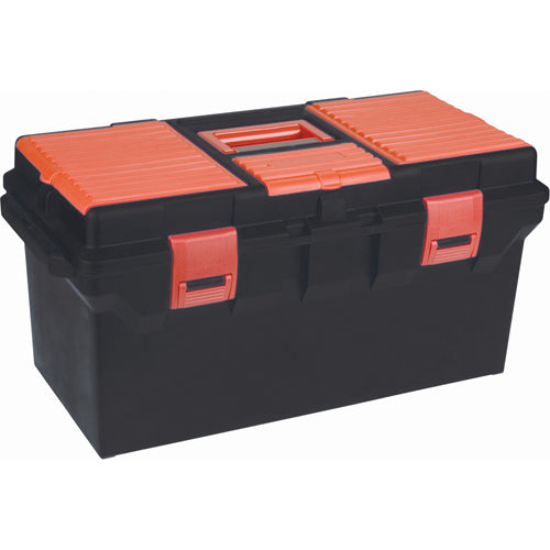 22 Black Plastic Toolbox with Metal Latches