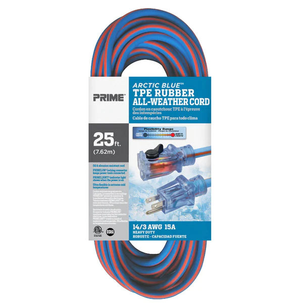 Prime Products LT530725 Extension Cord Artic Blue 14/3 x 25