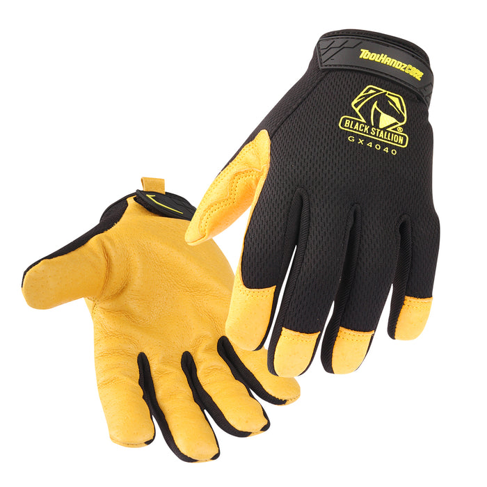 Étalon noir Toolhandz® Core Leather Palm Mechanics Gants