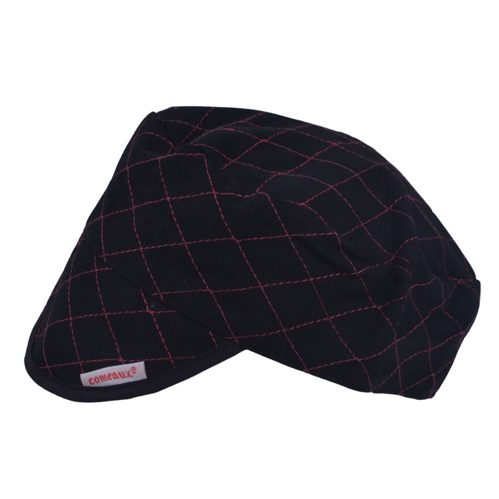 Black Quilted Shop Cap