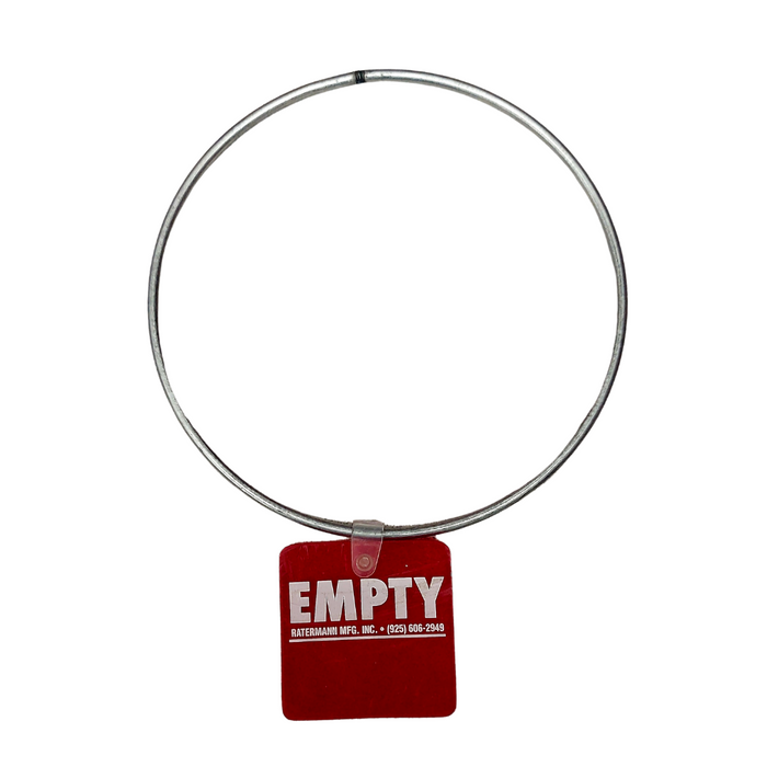 Étiquettes d'état du réservoir de cylindre - vide - avec une bague en acier de 5 "(paquet de 10)