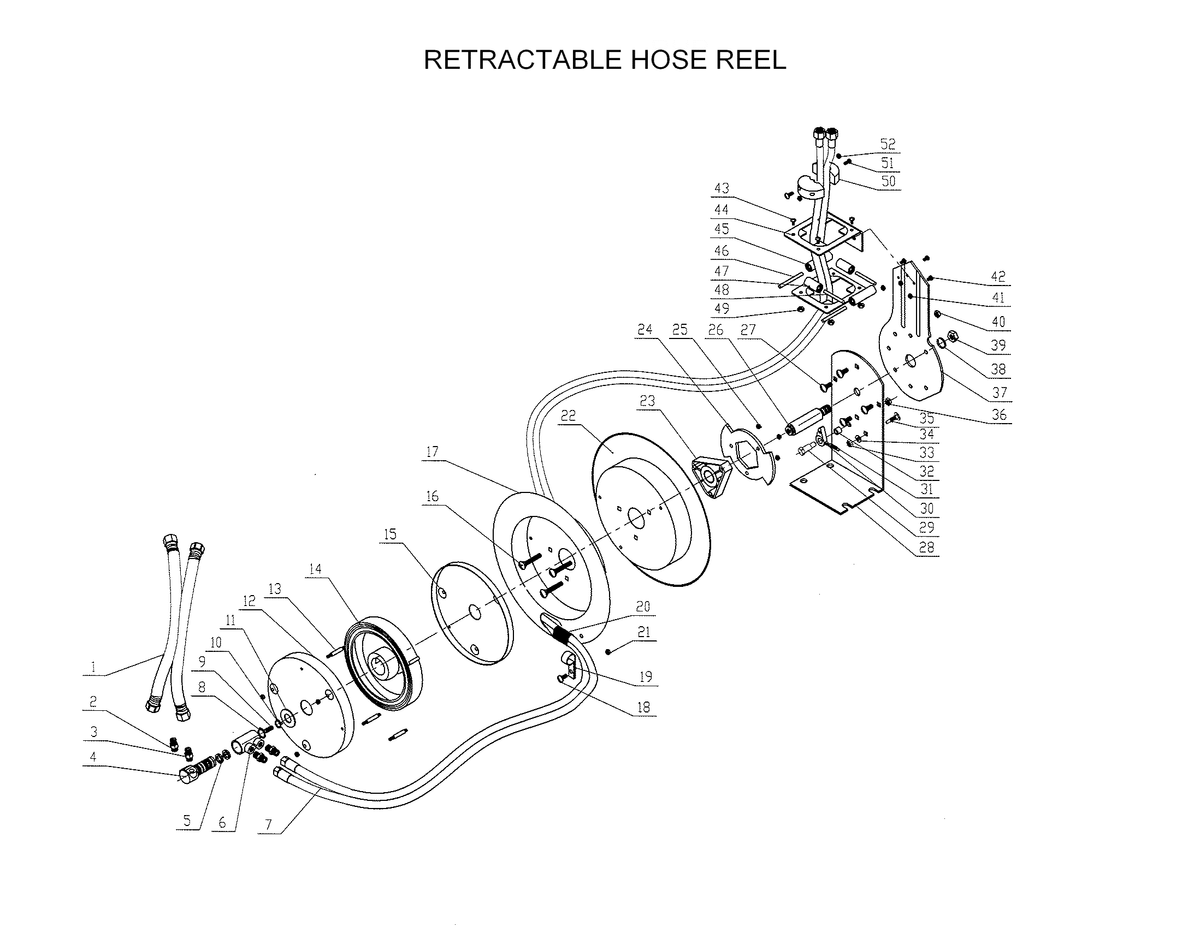 Pièces de remplacement de bobine de tuyau rétractable Powerweld