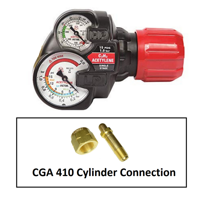 Victor Edge 2.0 CGA 410 Acetylene Regulator