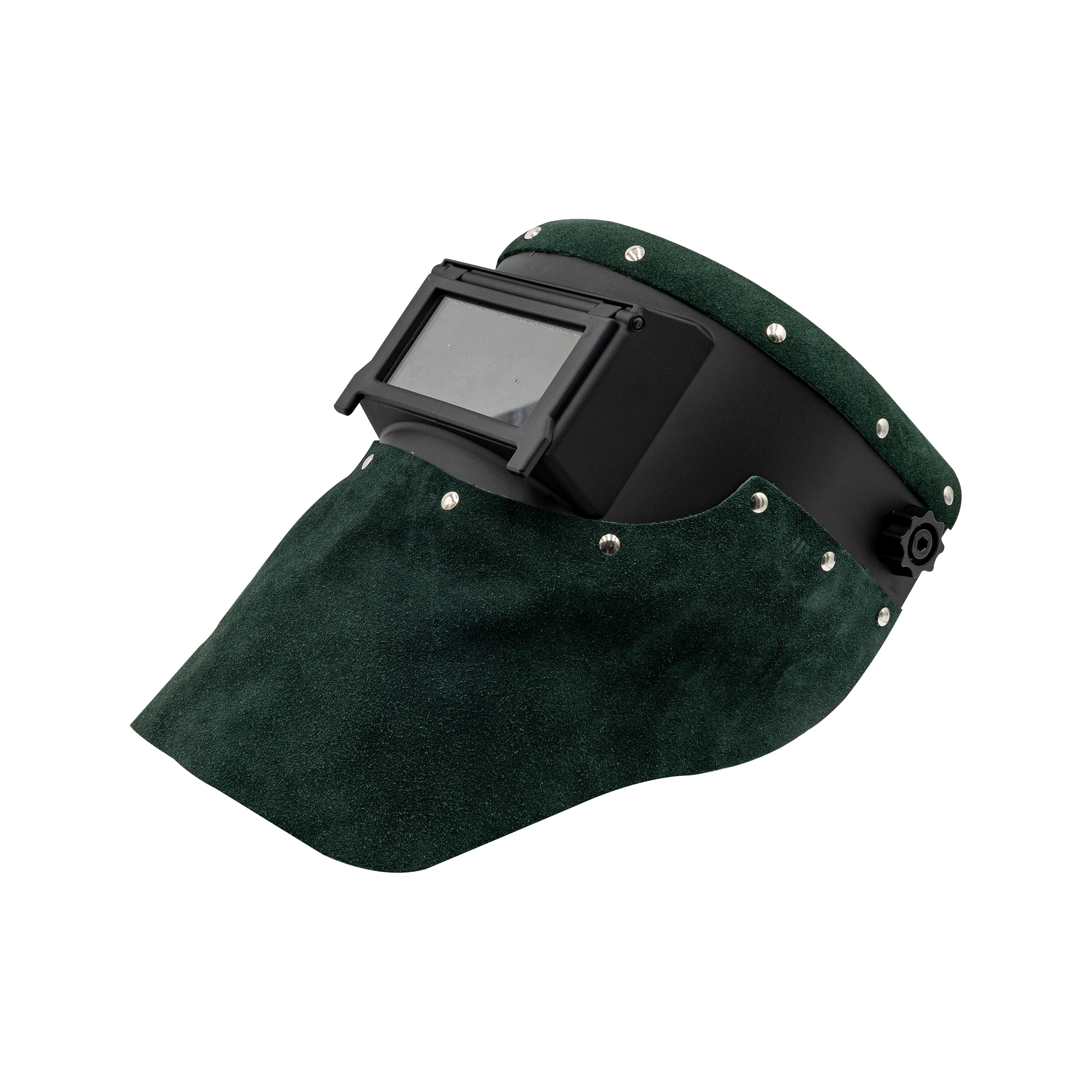 Outlaw Leather Slimline Black Flip Front / Green Suede Welding Hood Questions & Answers