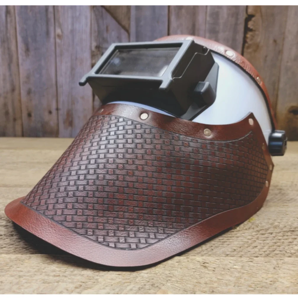 Outlaw Leather Fudge Brown Basket Weave Leather Welding Hood Questions & Answers