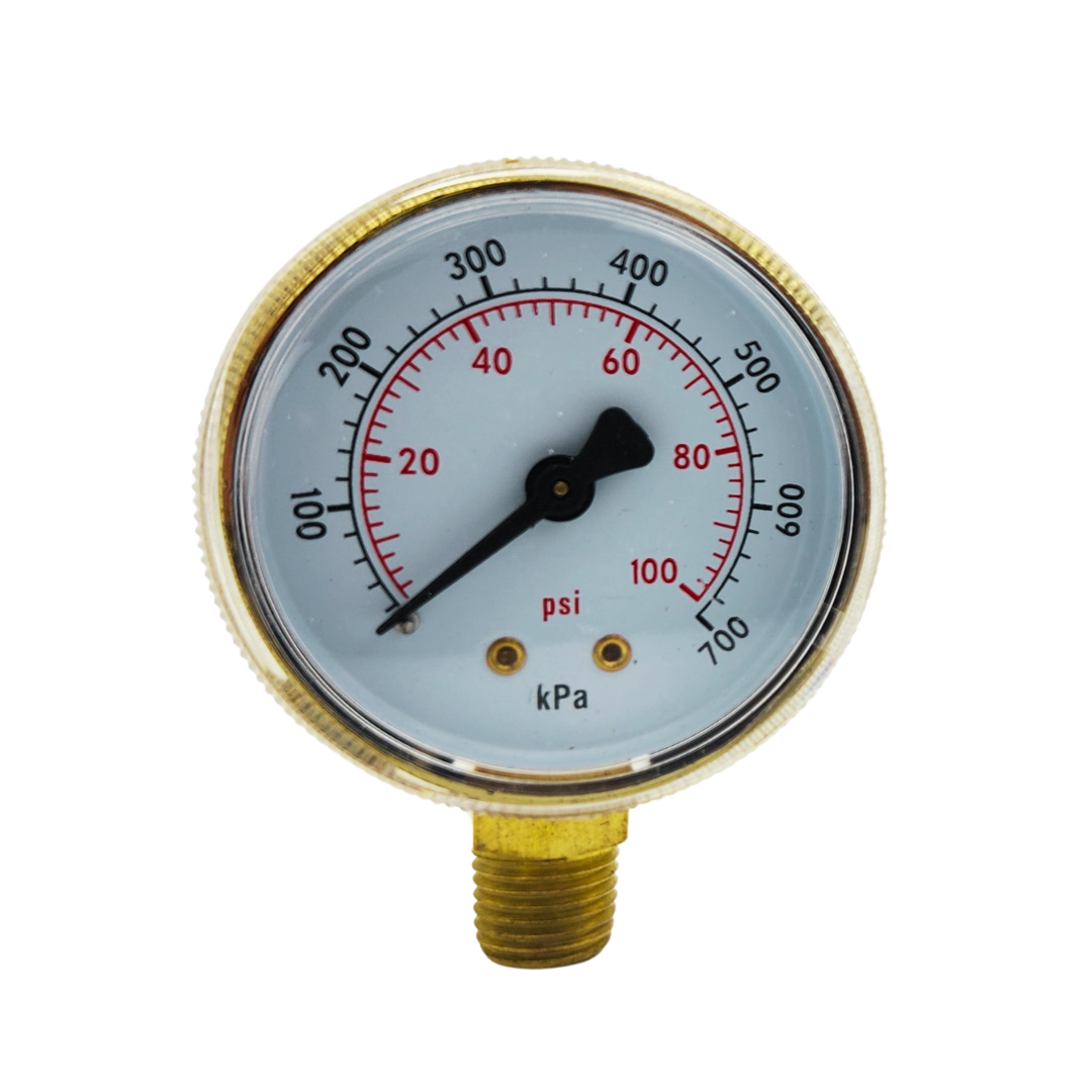 0 - 100psi - 2" Brass Pressure Gauge