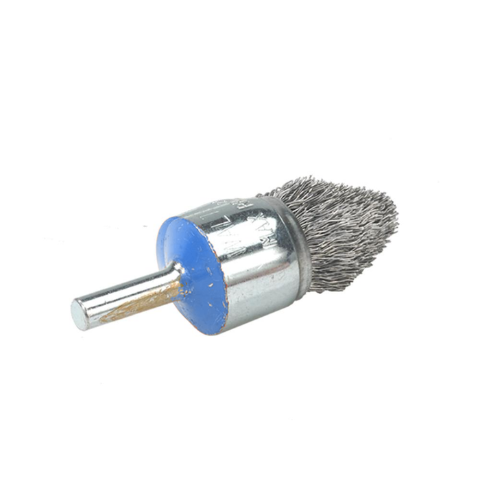 Walter Mounted Conical Brush with Crimped Wires - Stainless Steel