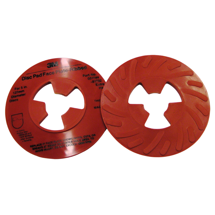 3M AB81732, Disc Pad Ribbed Face Plate, 5" Red