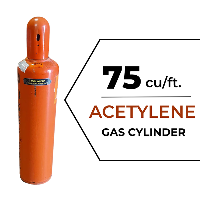 75 cu/Ft Acetylene Gas Cylinder CGA 510 - Full