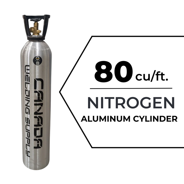80 cu/ft Nitrogen Gas Aluminum Cylinder 100% Nitrogen - Tank CGA 580 - Full