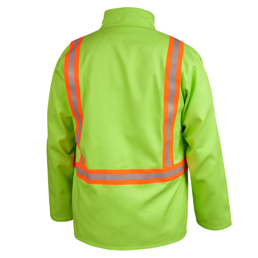 Black Stallion JF1010-LM Safety Welding Jacket w/ Hi-Viz Trim
