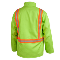 Black Stallion JF1010-LM Safety Welding Jacket w/ Hi-Viz Trim