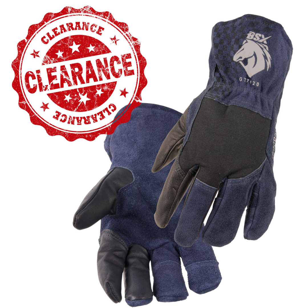 Clearance! - Black Stallion BSX® Pre-curved TIG Gloves - Insulated Ring & Pinky Fingers