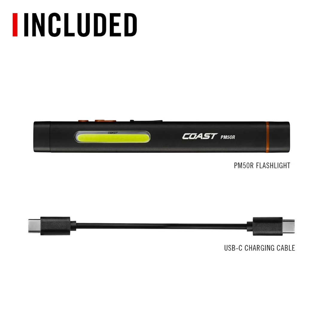 Coast PM50R 255 Lumen Rechargeable Work Light w/ Laser
