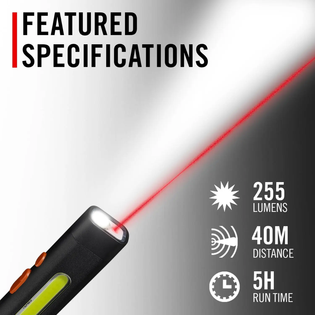Coast PM50R 255 Lumen Rechargeable Work Light w/ Laser