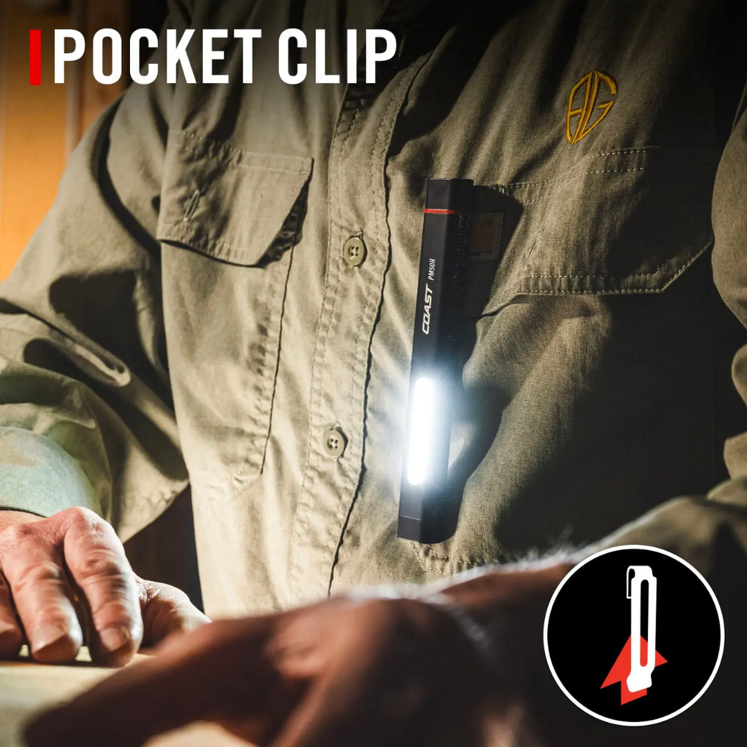 Coast PM50R 255 Lumen Rechargeable Work Light w/ Laser