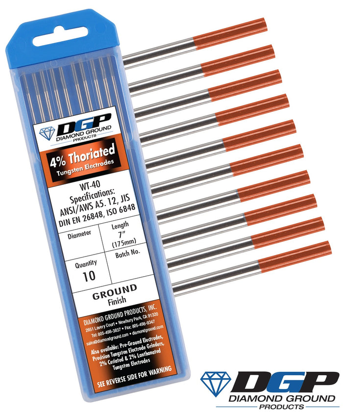 Diamond Ground Products 4% Thoriated (Orange) Tungsten