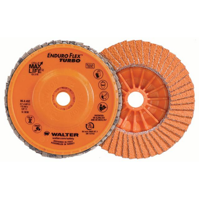 Walter 36/60 ENDURO-FLEX™ Turbo Flap Discs (7/8 Bore)