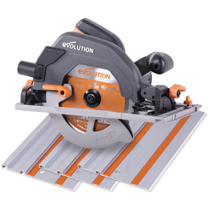 Evolution R185CCSX: Multi-Material Cutting Circular Saw 7-1/4" Blade With 3ft, 4in. Track Included