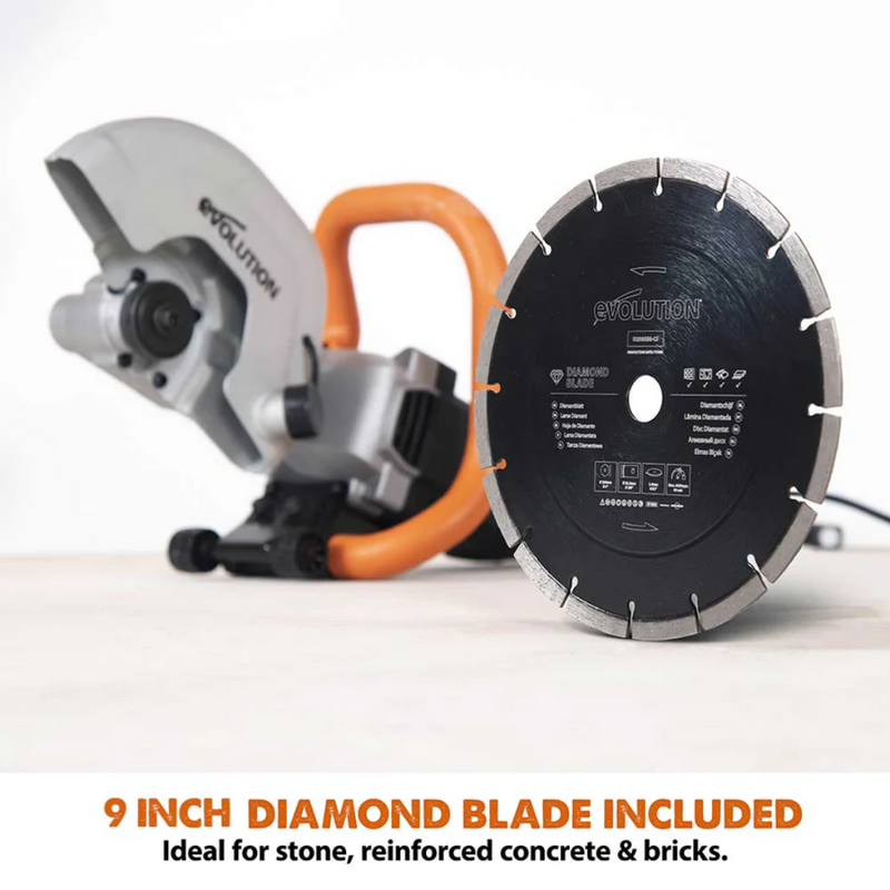 Evolution R230DCT | 9" Electric Concrete Cut-Off Saw | Diamond Blade Included