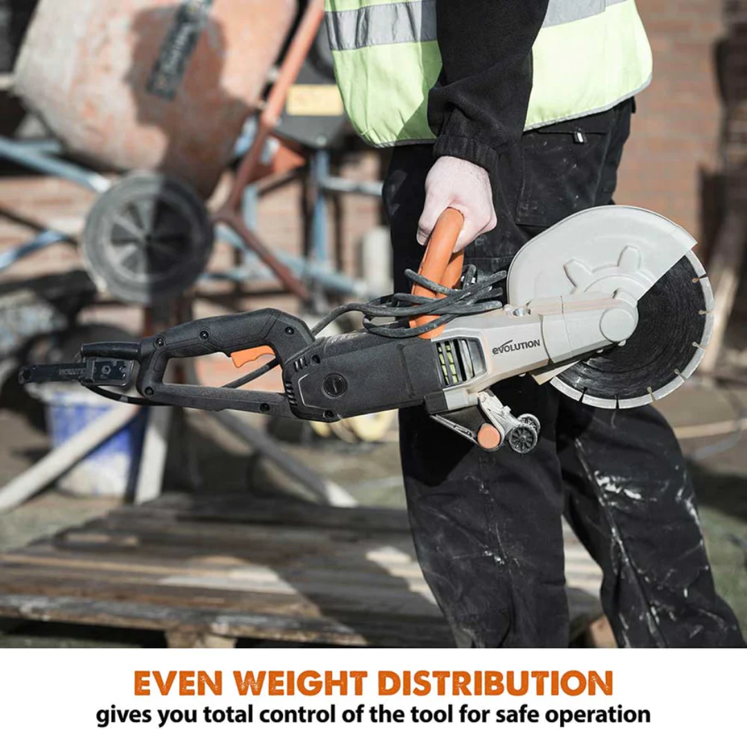Evolution R230DCT | 9" Electric Concrete Cut-Off Saw | Diamond Blade Included