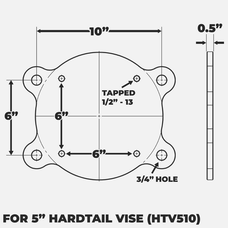 Fireball Tool 5" Hardtail Vise Mounting Plate 1