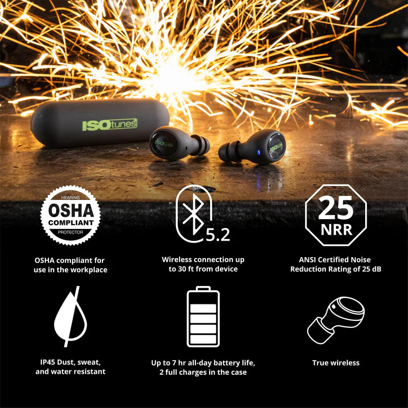 ISOTUNES FREE 2.0 True Wireless Noise Isolating Bluetooth Earbuds