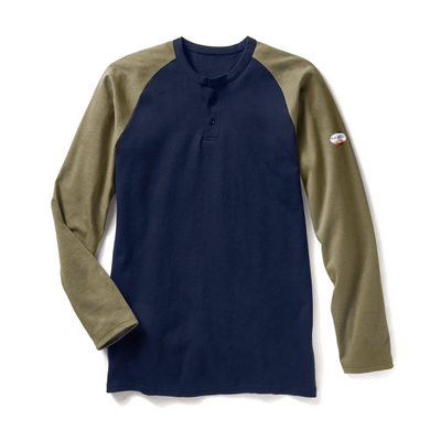 Clearance Rasco FR Two Tone Henley Long Sleeve Shirt
