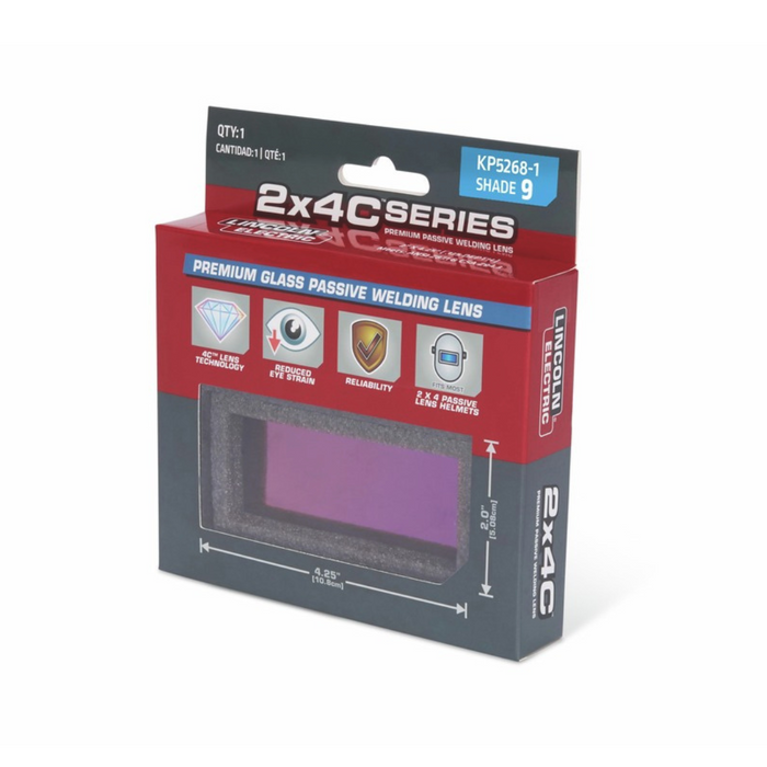 Lincoln Electric 2x4C® Series Premium Glass Passive Welding Lens Shade 9