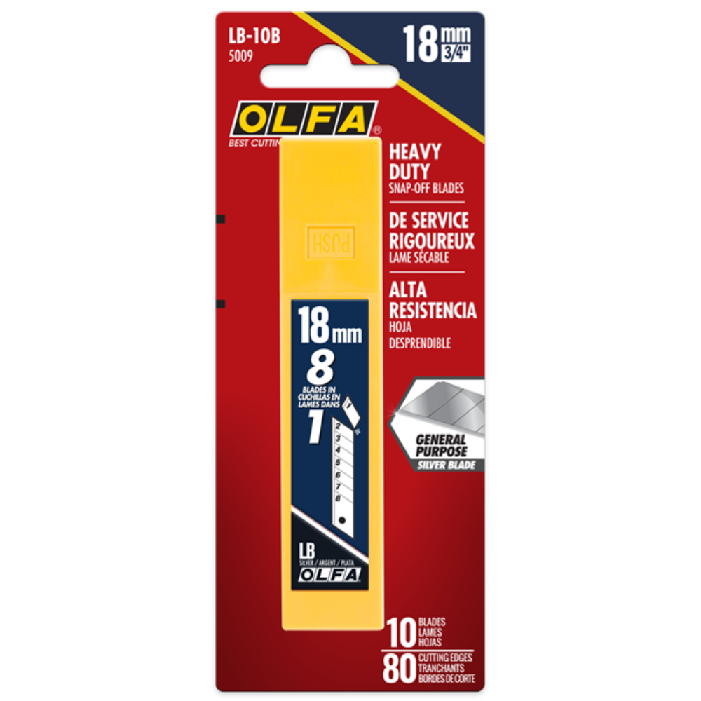OLFA LB-10B 18mm Silver Snap Blade PKG 10