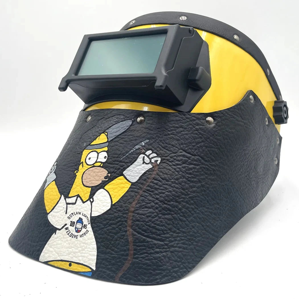 Outlaw Leather Homer Simpson Welding Hood (Yellow)