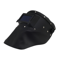Outlaw Leather Slimline Leather Welding Hood Black Leather Black Shell