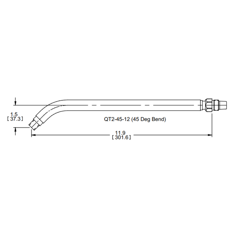 Bernard QT2-45-12, 12" 45 Deg. Gooseneck