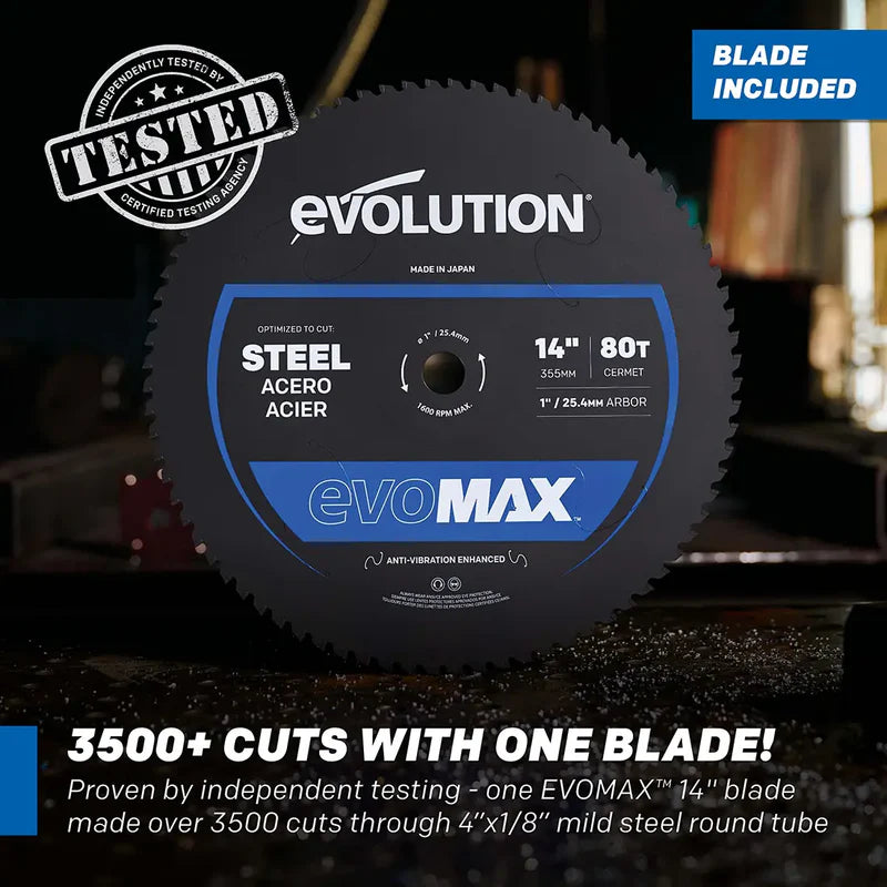 Evolution S14MCS: Cold Cut Mitering Chop Saw With 14 in. EVOMAX14ST Blade