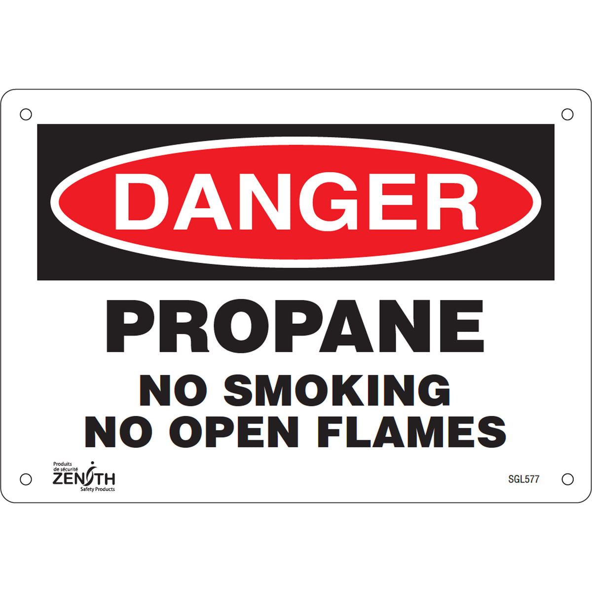 Facility Sign - No Smoking, Propane, English