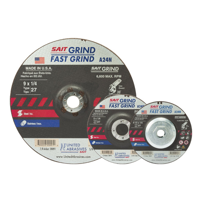 SAIT A24N Fast Grind Grinding Wheels