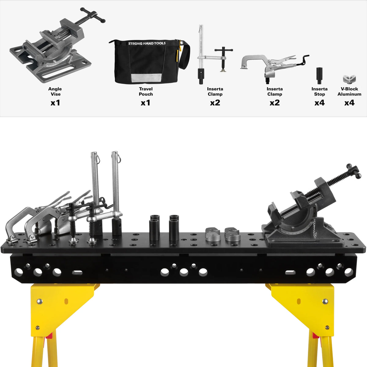 Sawhorse w/ 12-pc. Clamping Kit &amp; Cradle Vise - TSB366-AK4