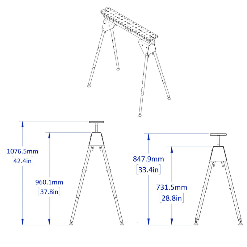 BuildPro Scout 36 Sawhorse Fixture Table, 5/8" Holes