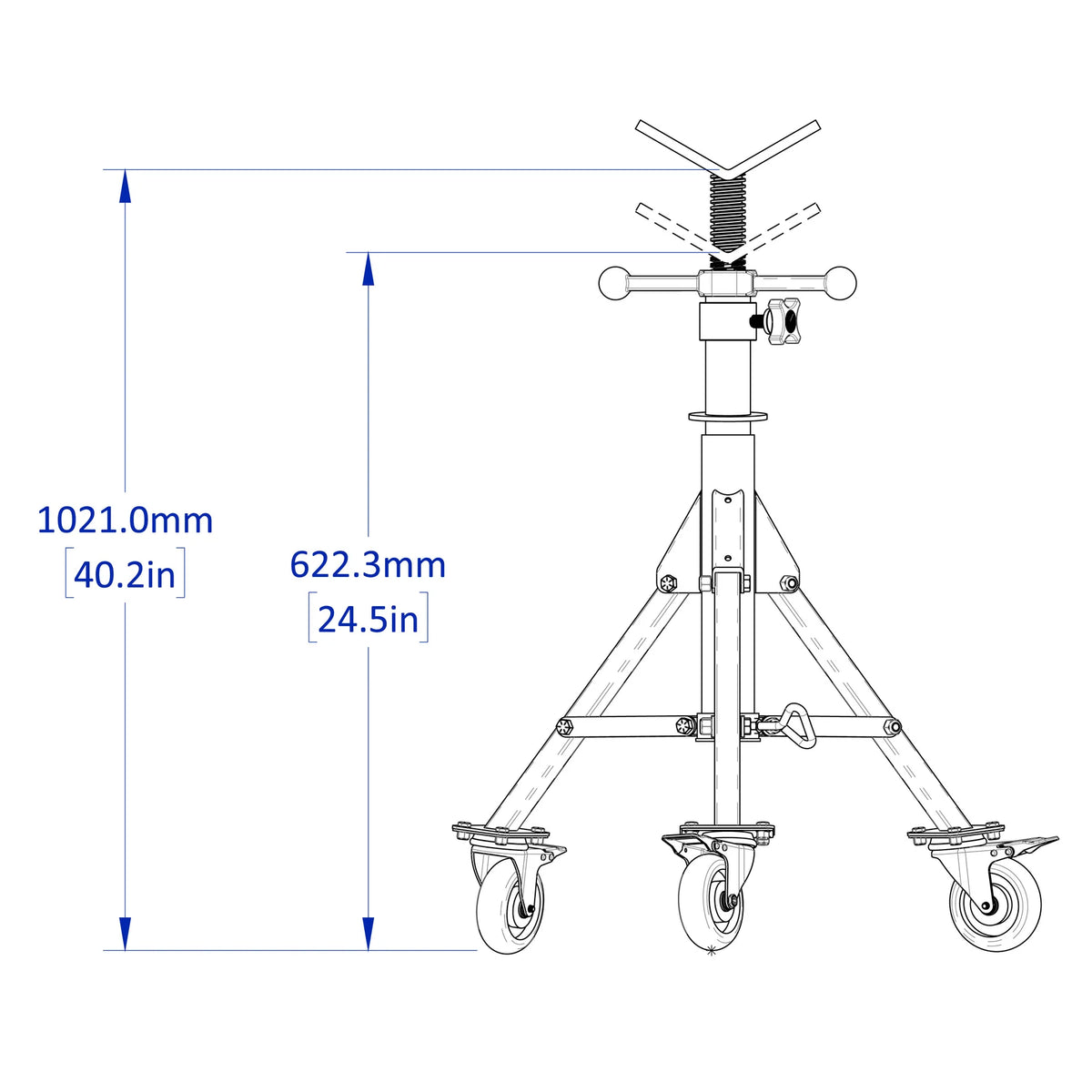 BuildPro Scout Tripod, 14" Fixture Stand, 5/8" Holes