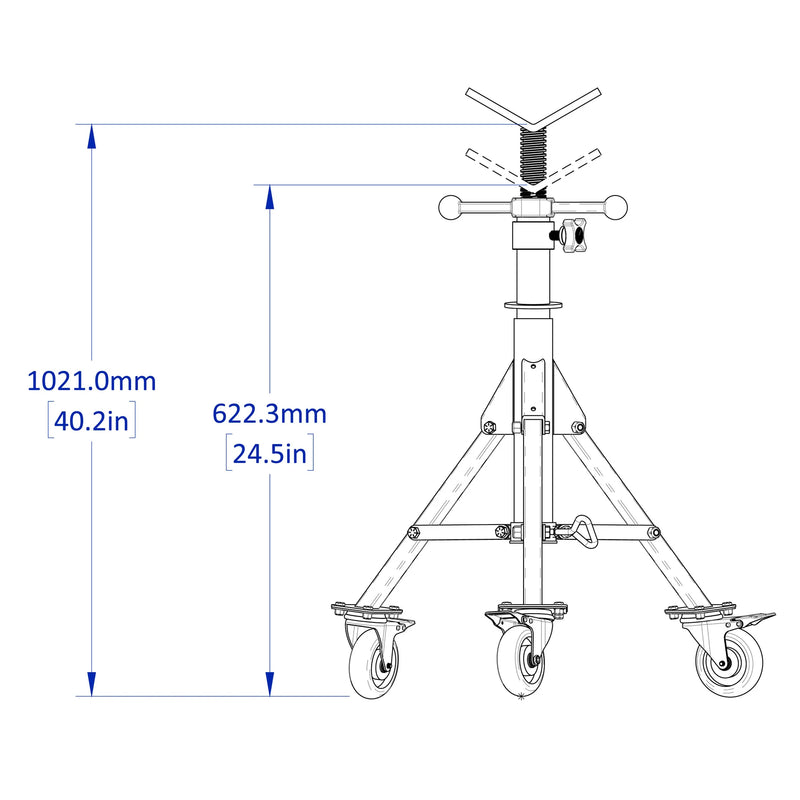 BuildPro Scout Tripod, 14" Fixture Stand, 5/8" Holes