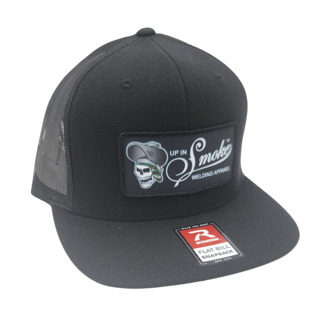 Up In Smoke Skull Logo BLACK Mesh Snap Back Hat