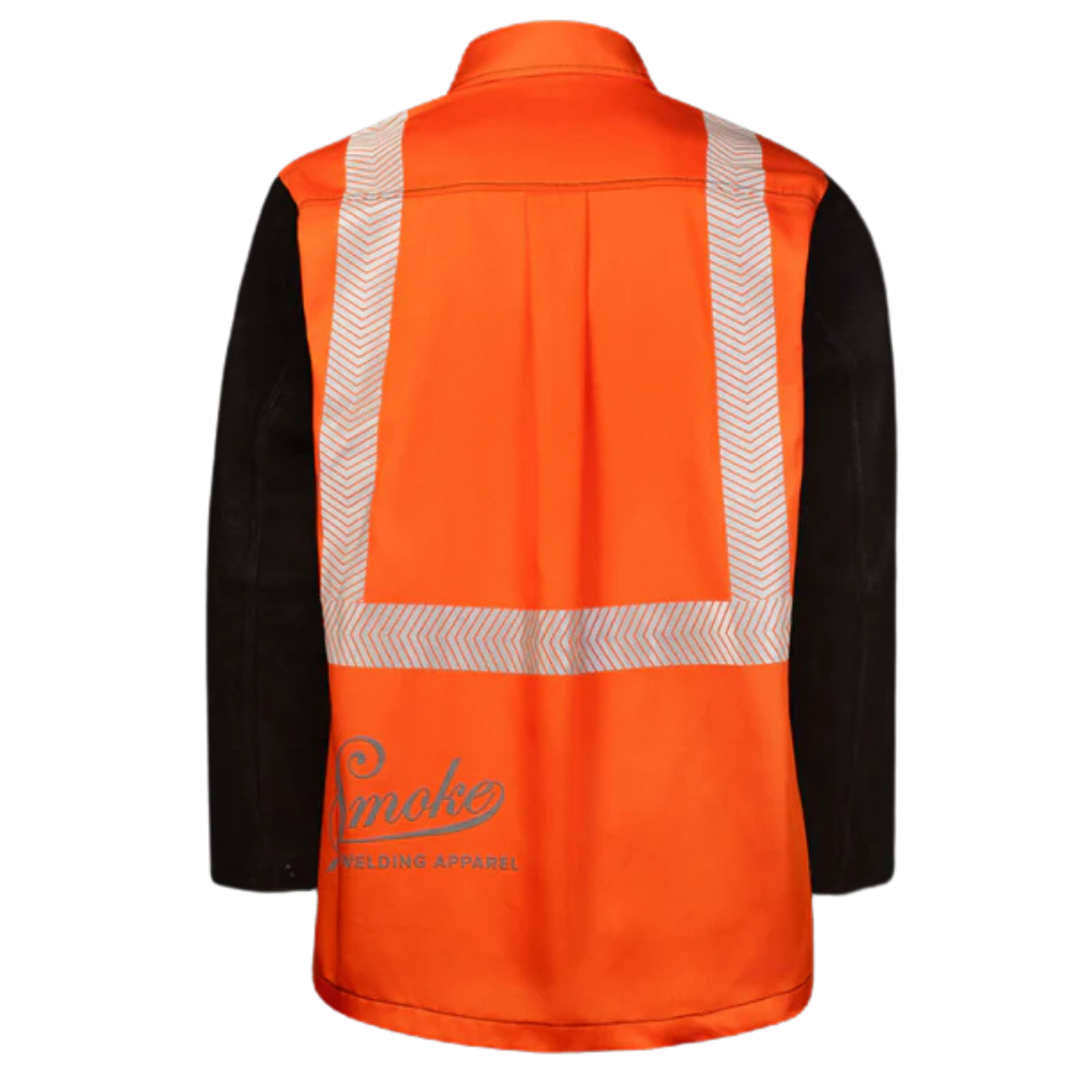 Up In Smoke ECON Hybrid Jacket Hi Vis Orange w Stripes