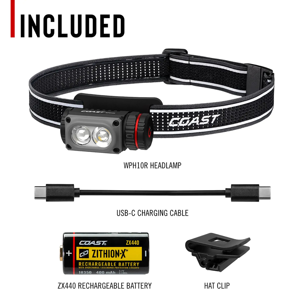 Coast WPH10R 1000 Lumen Rechargeable Dual Colour Headlamp