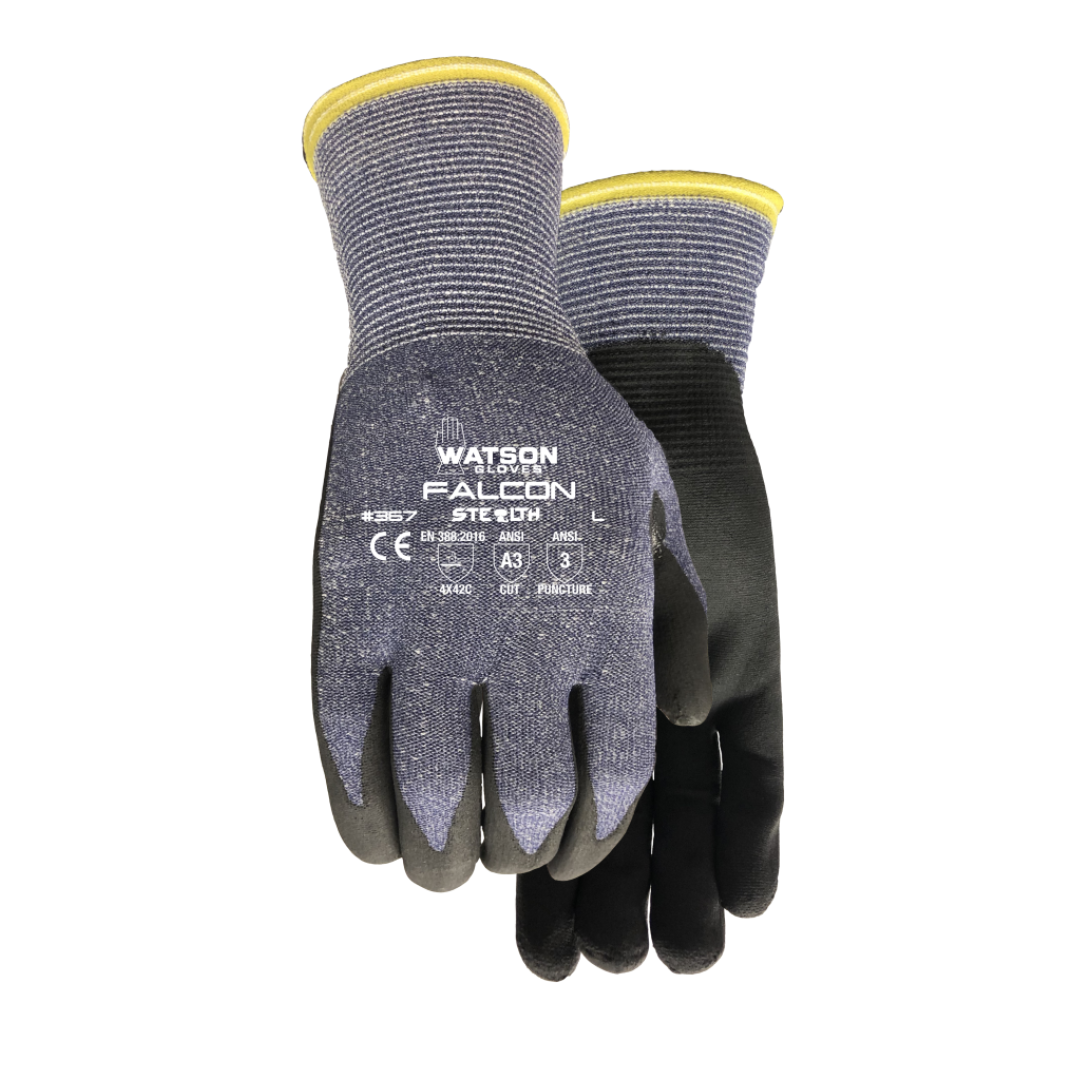 Watson 367 Stealth Falcon Nitrile Foam Coated A3 Cut Resistant Gloves