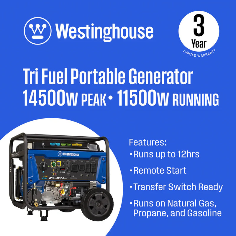 Westinghouse WGen 11500TFc - Tri-Fuel Generator with CO Sensor - 1