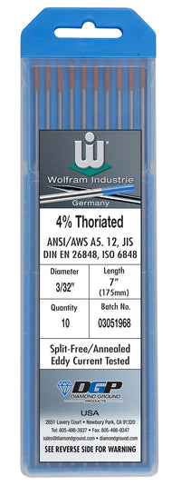 Wolfram 4% Thoriated (Orange) Tungsten - Made In Germany