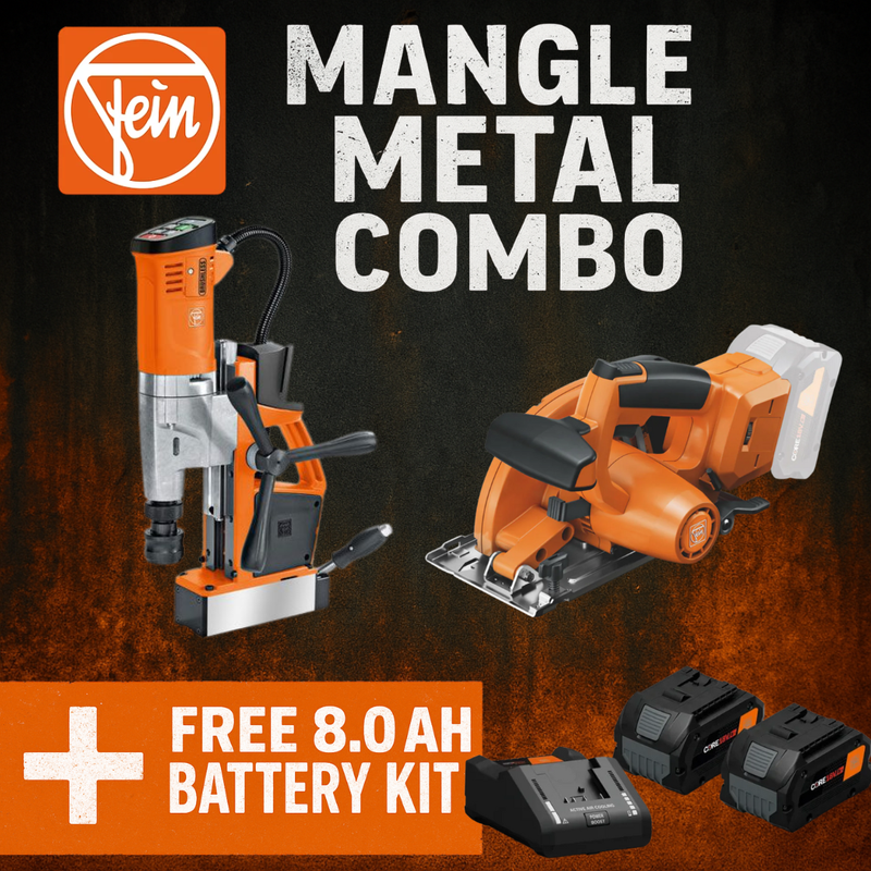 FEIN MANGLE METAL COMBO - Cordless MAG Drill and Metal Cutting Saw Set w/ Batteries